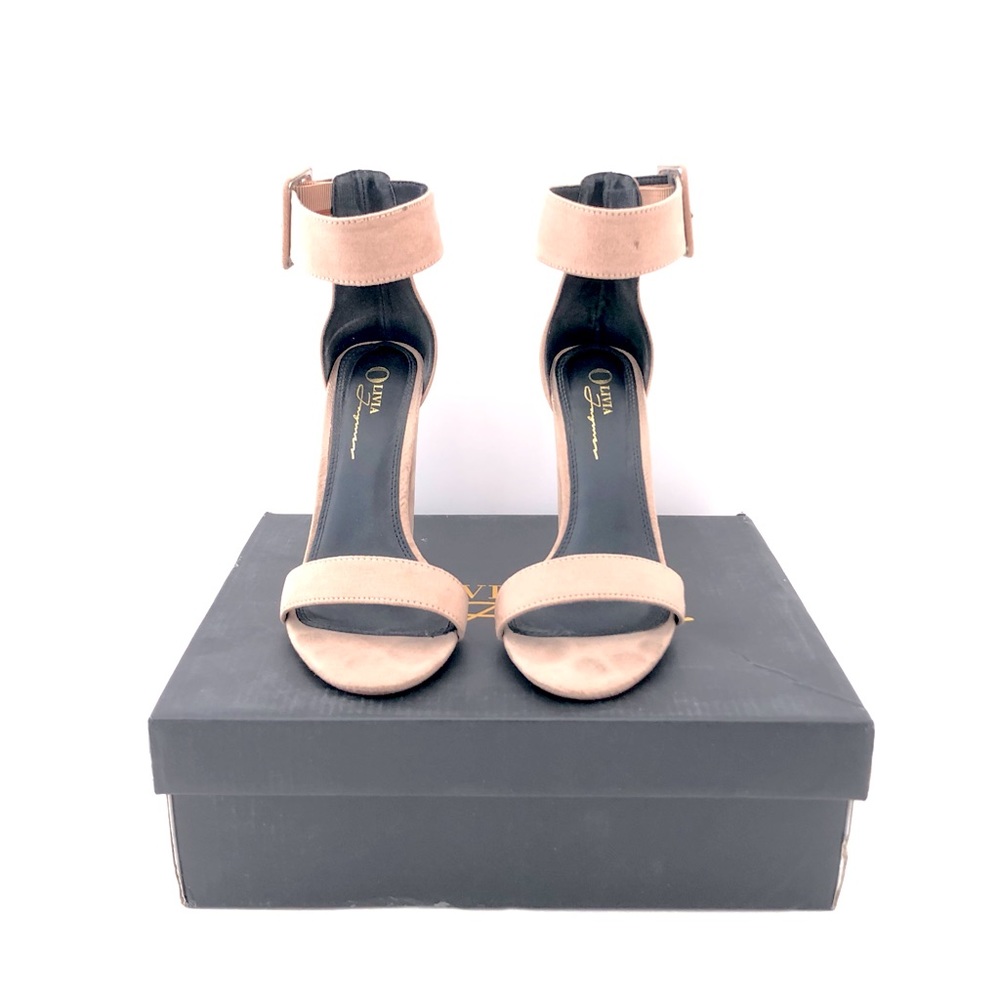 Olivia Jaymes - Faux suede block heel open toe ankle strap